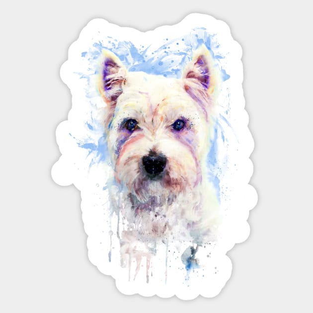 Westie Head Sticker by Marian Voicu